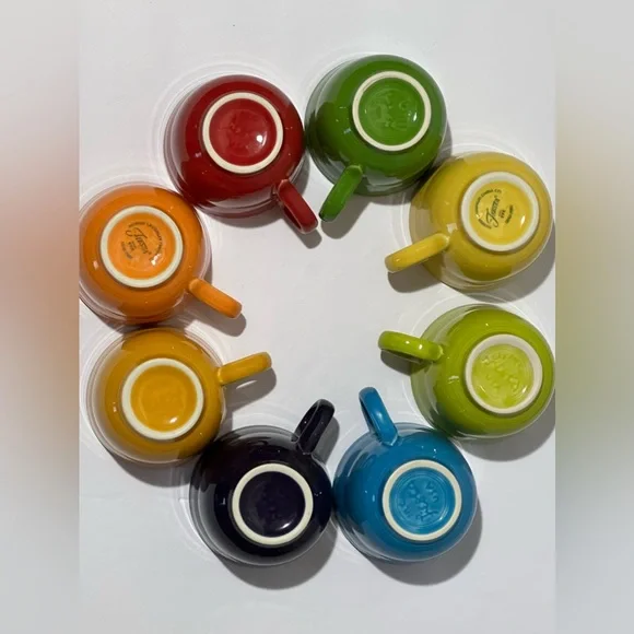 Fiesta Colorful Teacup Mini Coffee Mugs Set of 8.  Bright colors and super cute. - Picture 4 of 14